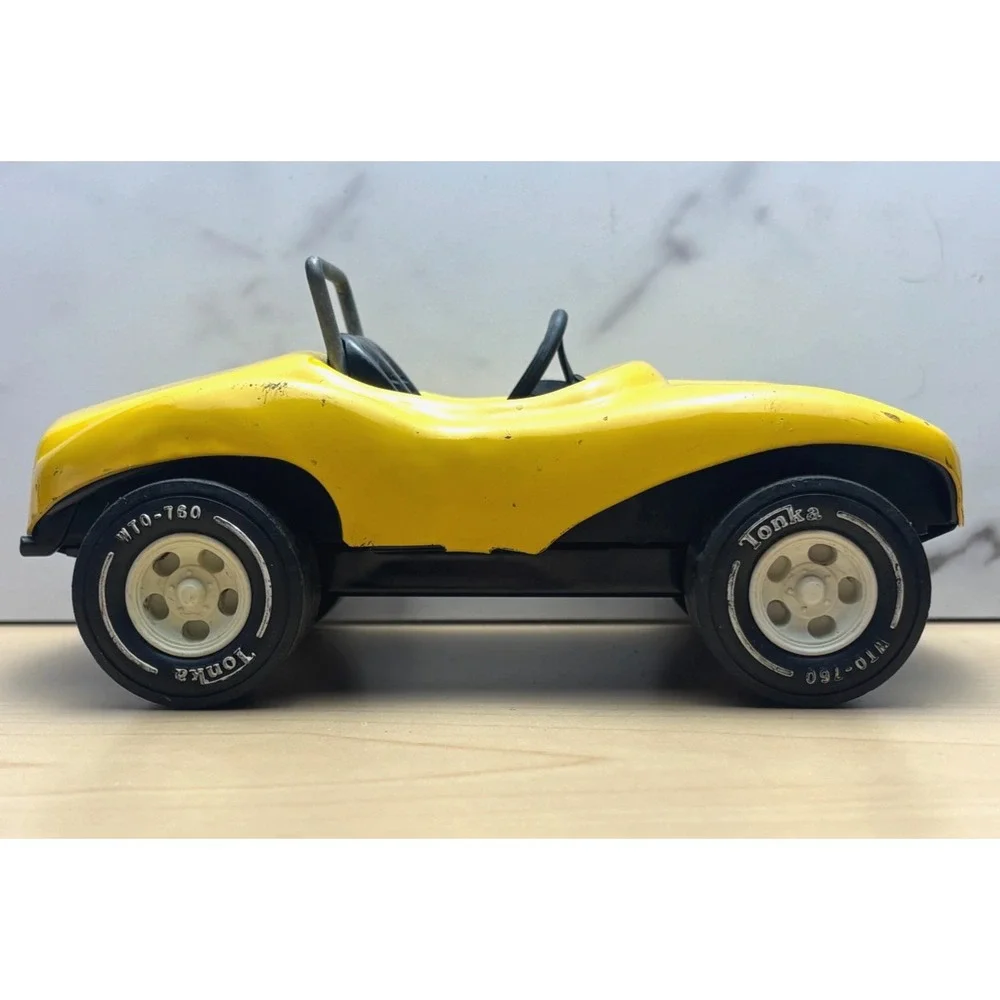 Tonka Vintage 1970s Fun Buggy Yellow Pressed Steel Dune Buggy 7in USA Made